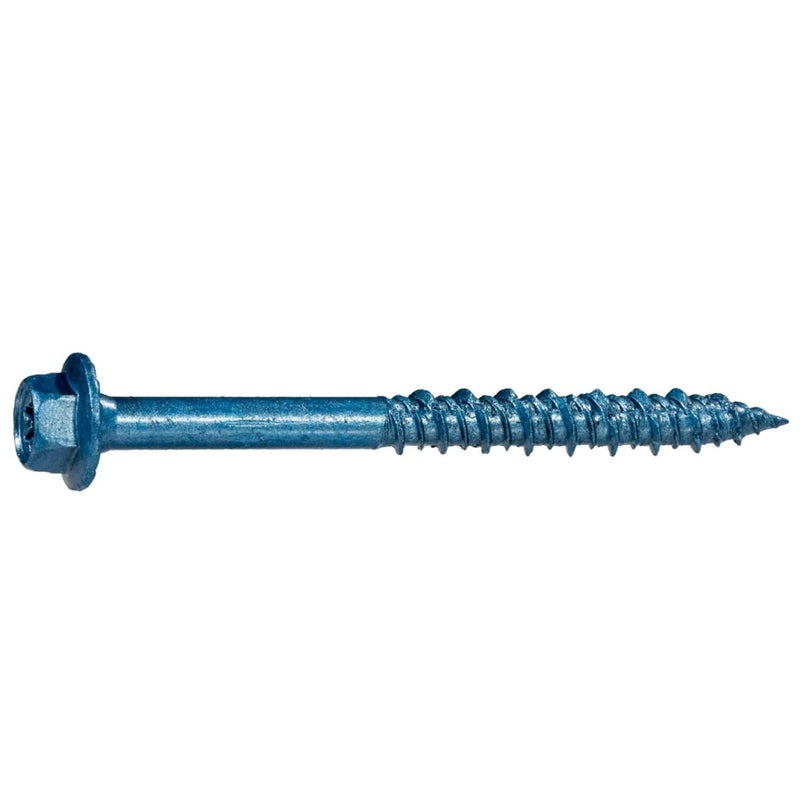 torque master Star Drive Hex Washer Head Masonry Screws, 100 Pieces with Drill Bit - 1/4" x 3-1/4" Concrete Masonry Screws, Rust Resistant High Strength - Image 1